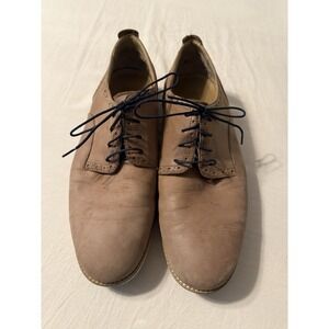 Ecco Clayton Lace-up Shoes 9-9.5 Tan Leather/ Suede Men's Plain Tie‎ Dress Shoe